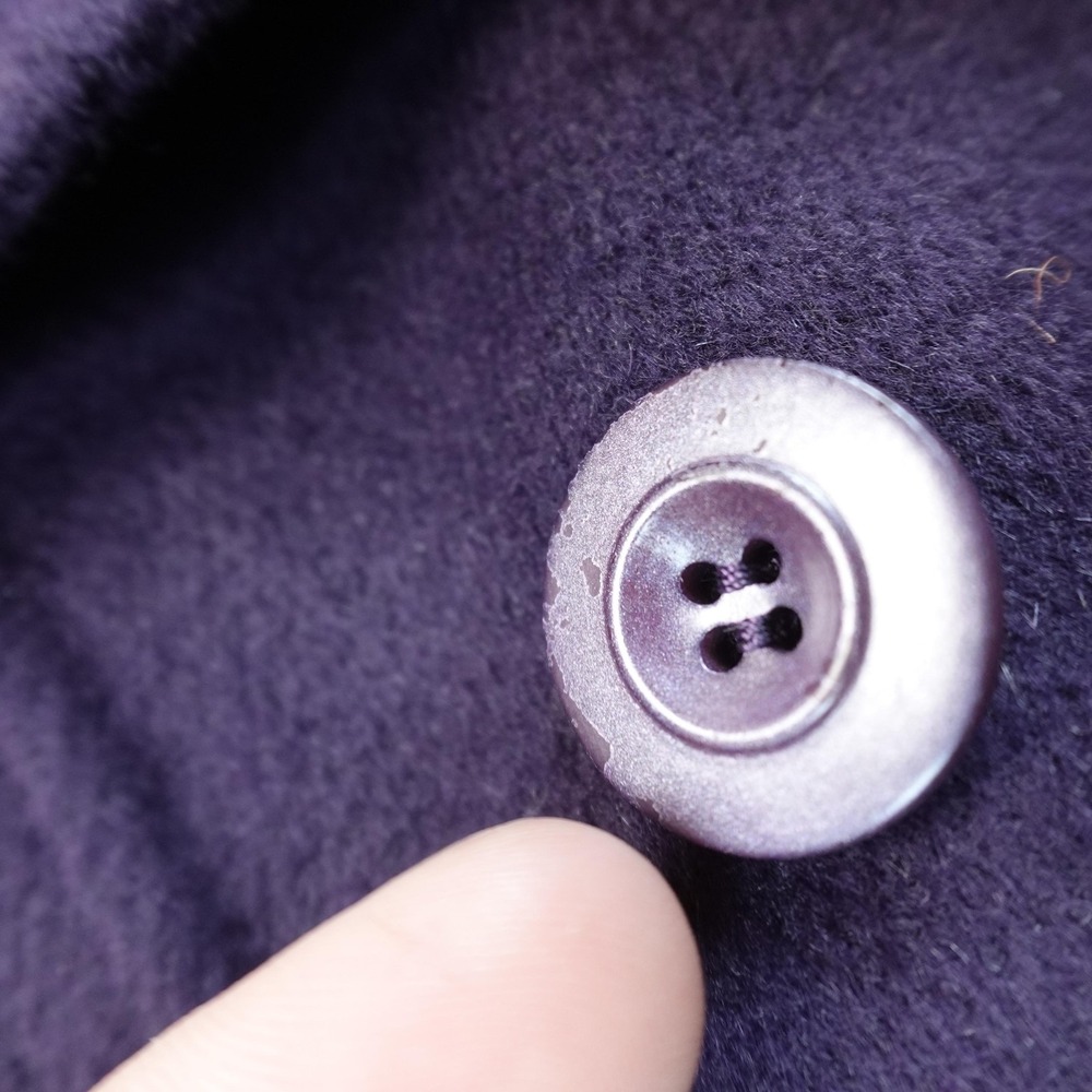 St John Jacket Womens 6 Purple Angora Wool Cashmere Double Breasted Pea Coat Top - Picture 9 of 16
